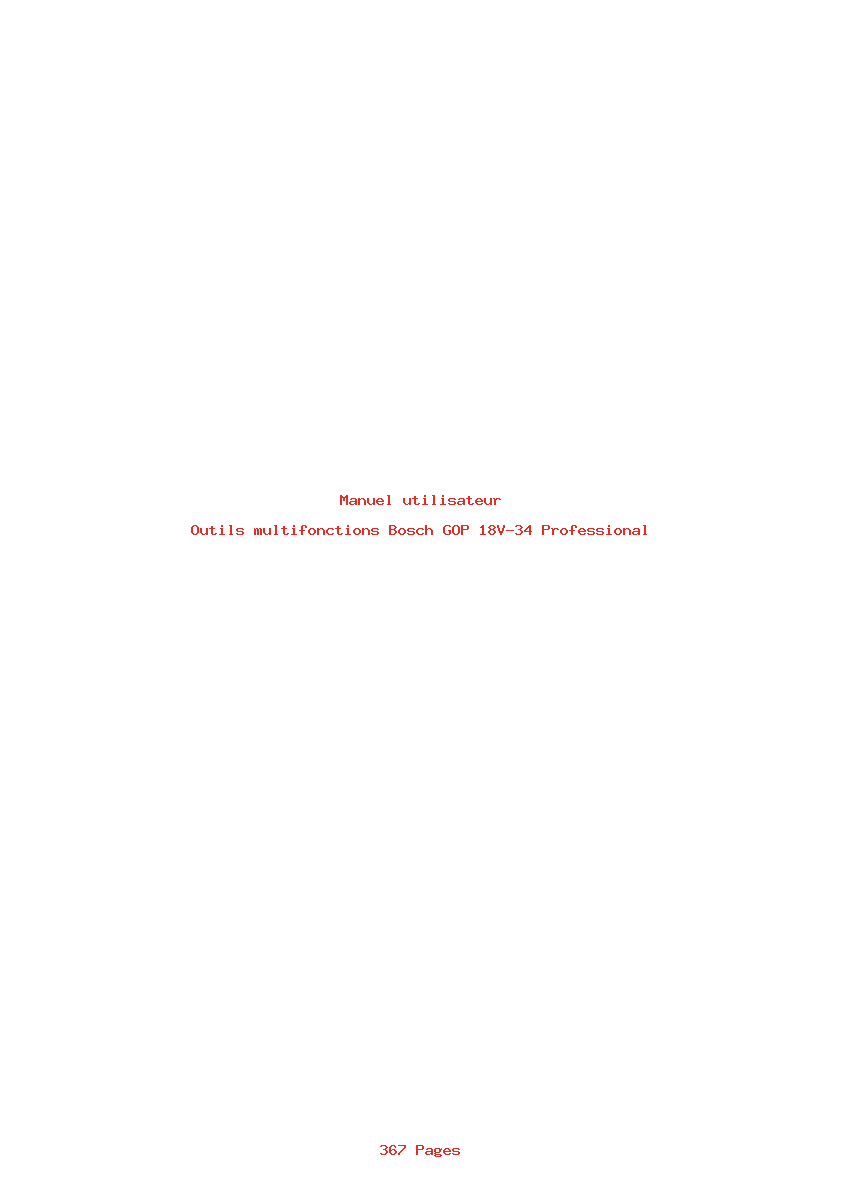 Page 1 de la notice Manuel utilisateur Bosch GOP 18V-34 Professional