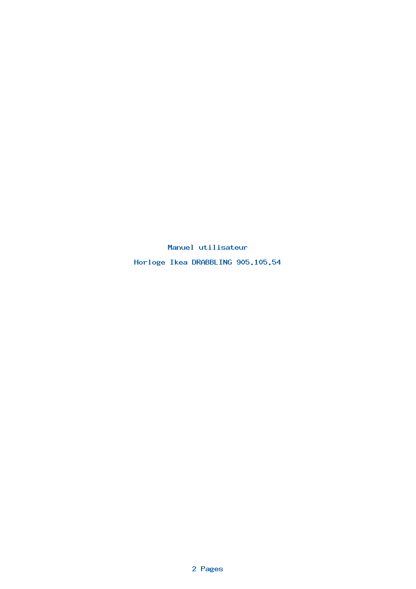 Page 1 de la notice Manuel utilisateur Ikea DRABBLING 905.105.54