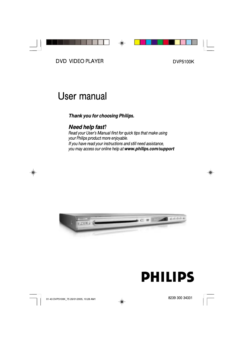Página 1 del manual Manual de usuario Philips DVP5100K