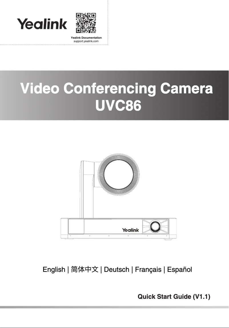 Page 1 de la notice Guide de démarrage rapide Yealink UVC86