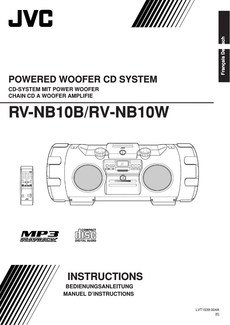 Page 1 de la notice Manuel utilisateur JVC RV-NB10B