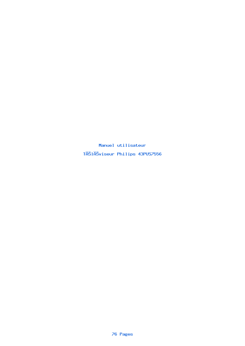 Page 1 de la notice Manuel utilisateur Philips 43PUS7556