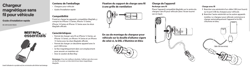 Page 1 de la notice Manuel utilisateur Best Buy BE-MVQ3AC1B23