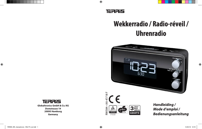 Page 1 de la notice Manuel utilisateur Terris RW 584