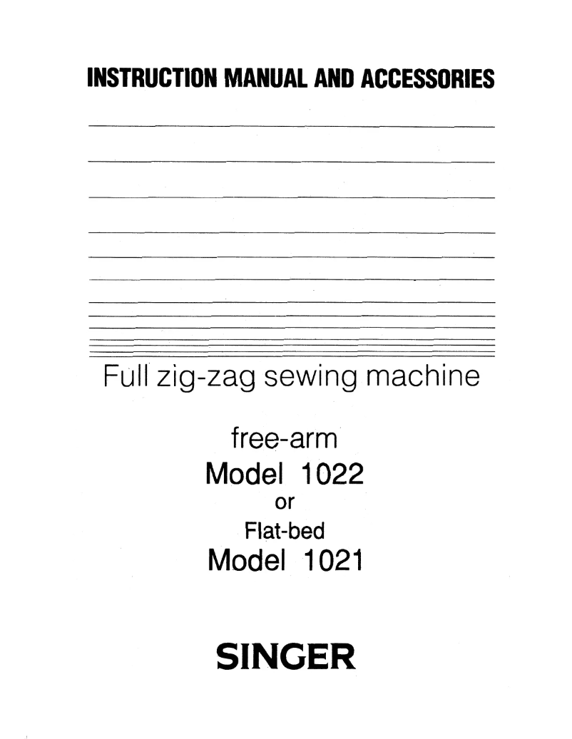 Página 1 del manual Manual de usuario Singer 1021