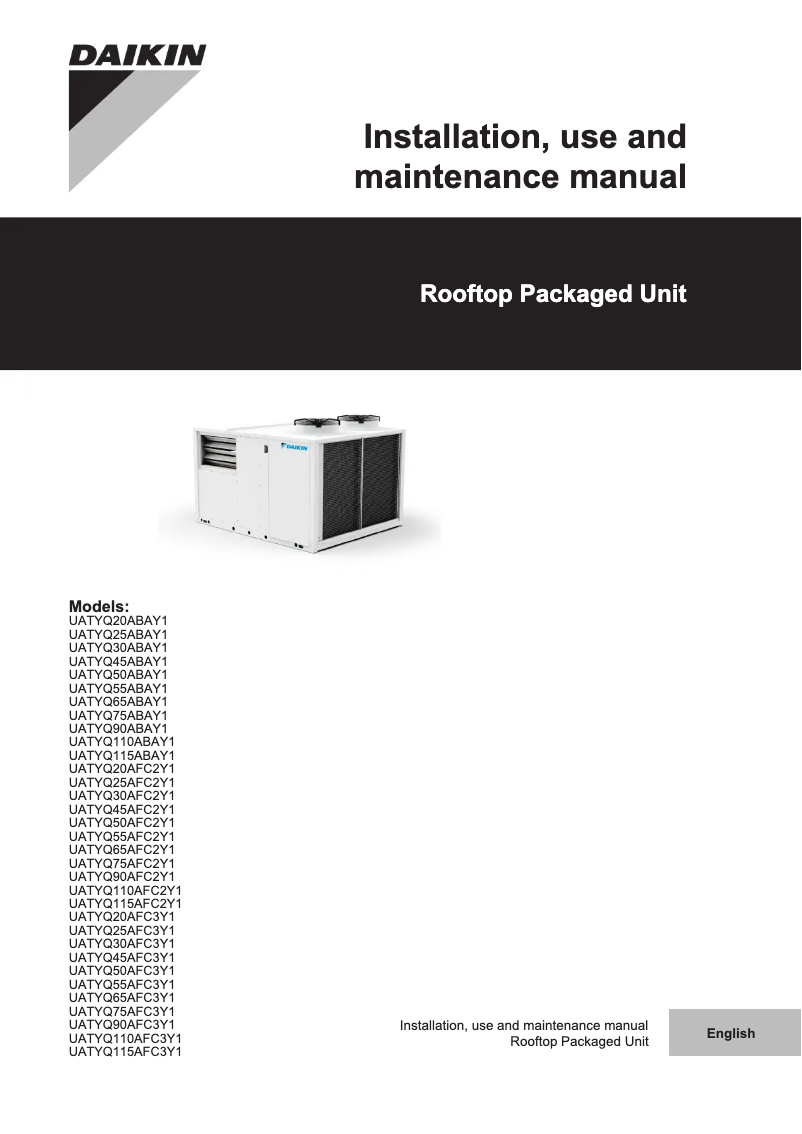 Página 1 del manual Guía de instalación Daikin UATYQ45AFC2Y1