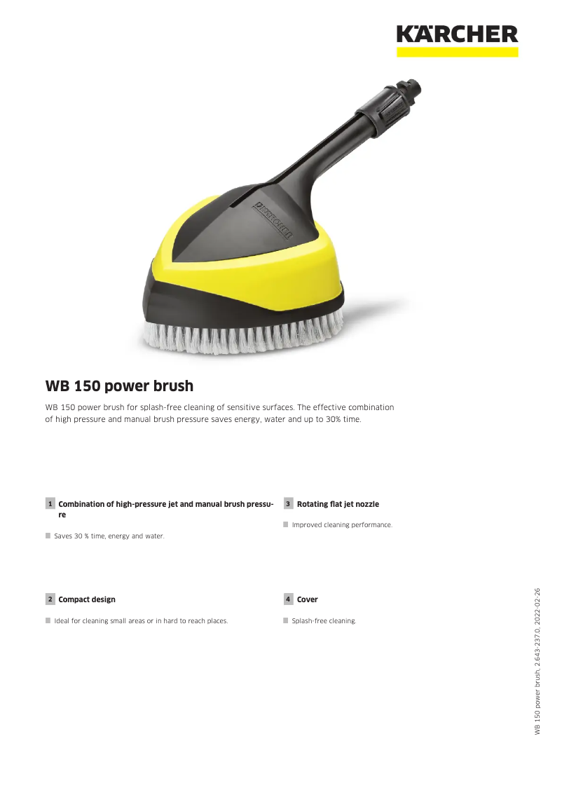 Page 1 de la notice Manuel utilisateur Kärcher WB 150