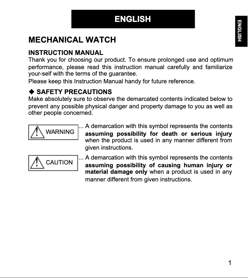 Page 1 de la notice Manuel utilisateur ORIENT Sports EU0B002D