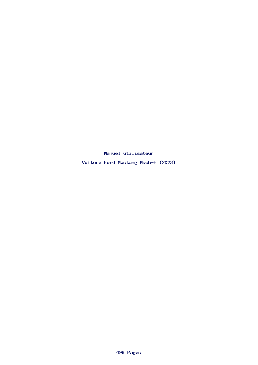 Page 1 de la notice Manuel utilisateur Ford Mustang Mach-E (2023)