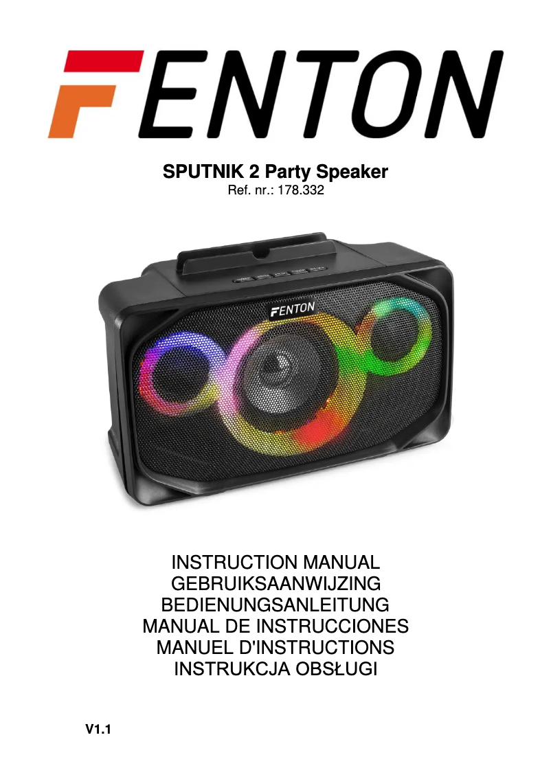 Page 1 de la notice Manuel utilisateur Fenton SPUTNIK 2