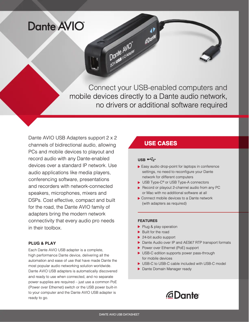 Page 1 de la notice Manuel utilisateur Monacor ADP-USBC-2X2