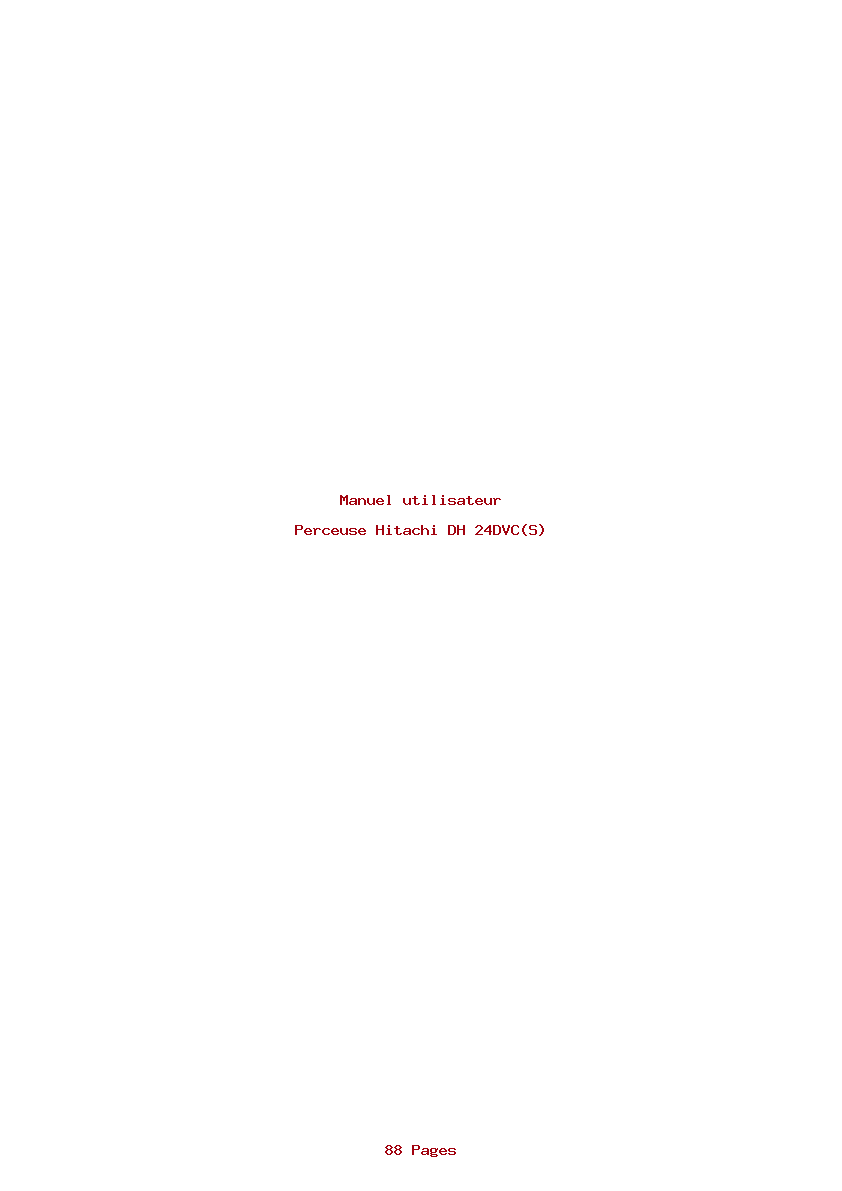 Page 1 de la notice Manuel utilisateur Hitachi DH 24DVC(S)