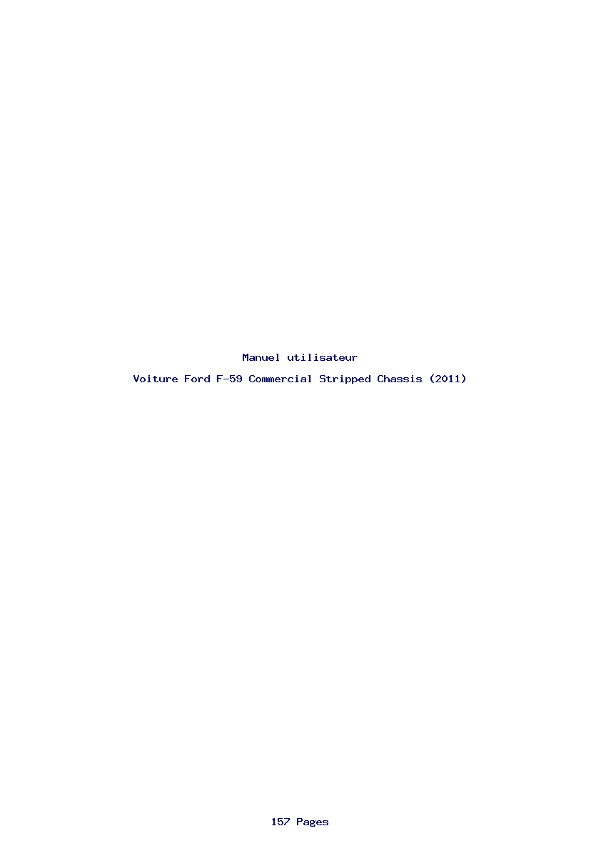 Page 1 de la notice Manuel utilisateur Ford F-59 Commercial Stripped Chassis (2011)