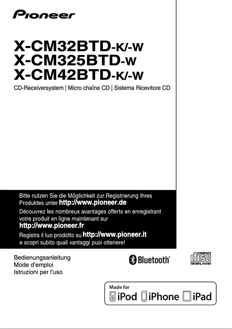 Página 1 del manual Manual de usuario Pioneer X-CM42BTD