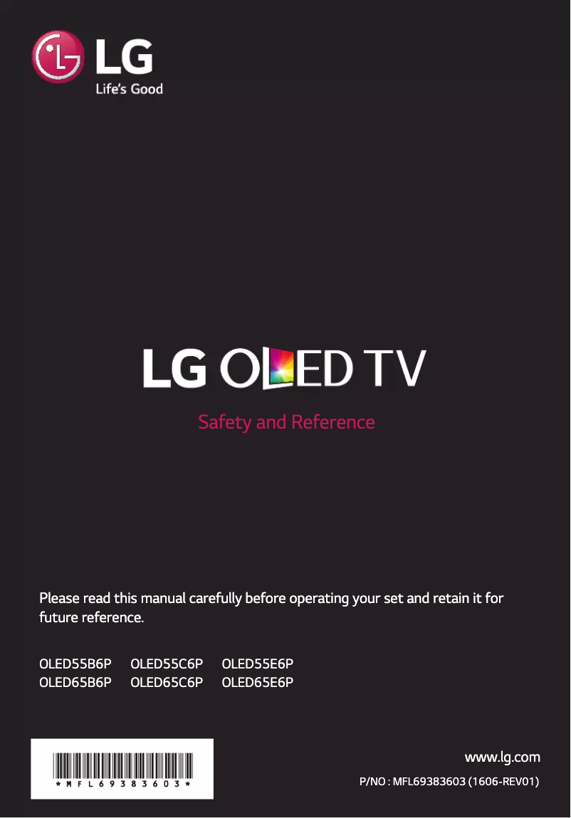 Page 1 de la notice Manuel utilisateur LG OLED65E6P
