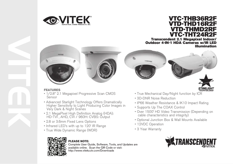 Page 1 of the manual User Manual Vitek VTC-THB36R2F-2