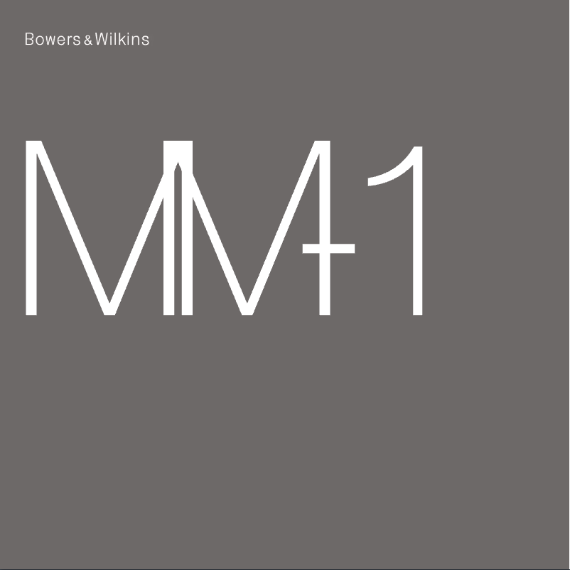 Page 1 de la notice Manuel utilisateur Bowers & Wilkins MM-1