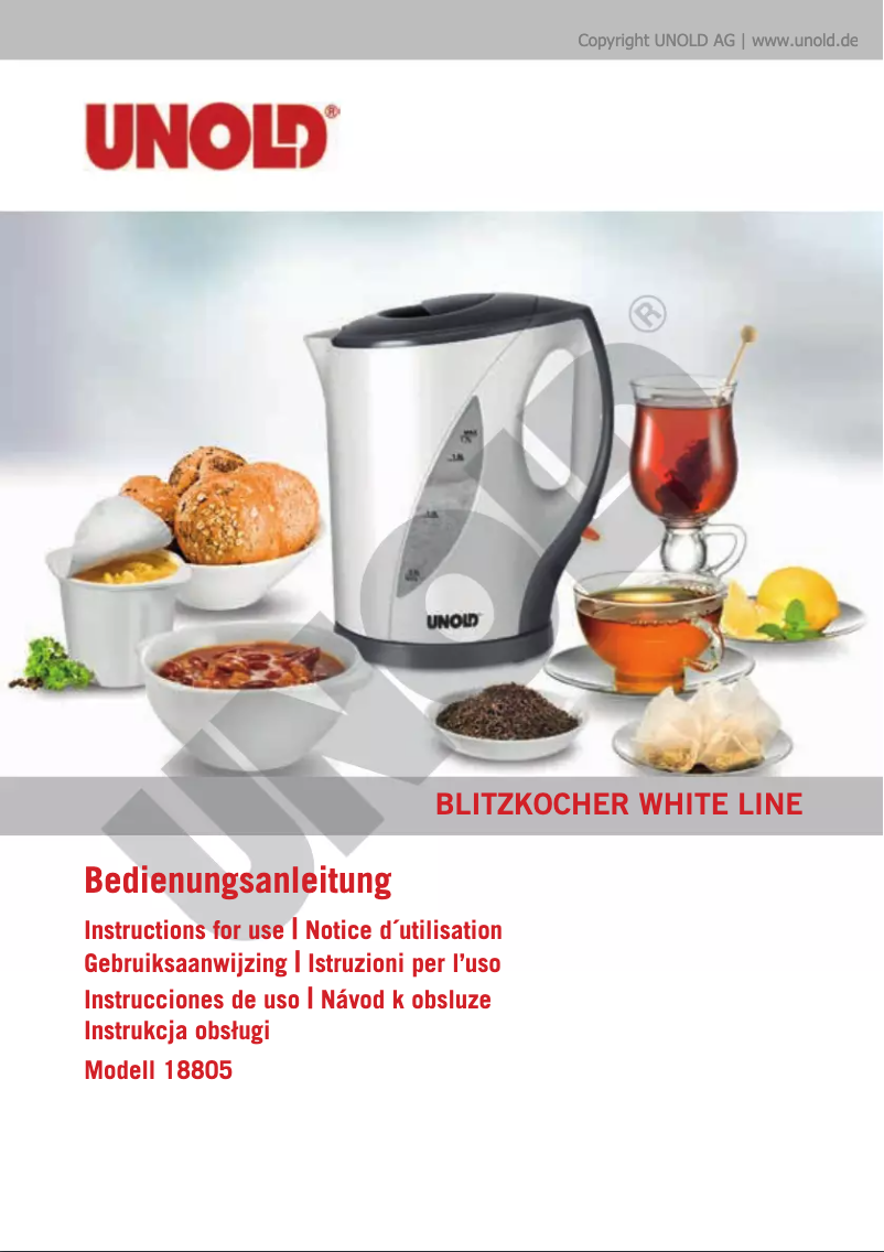 Page 1 de la notice Manuel utilisateur Unold White Line 18805