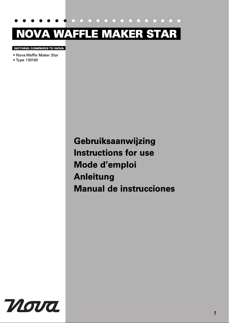 Page 1 de la notice Manuel utilisateur Nova Star 130160
