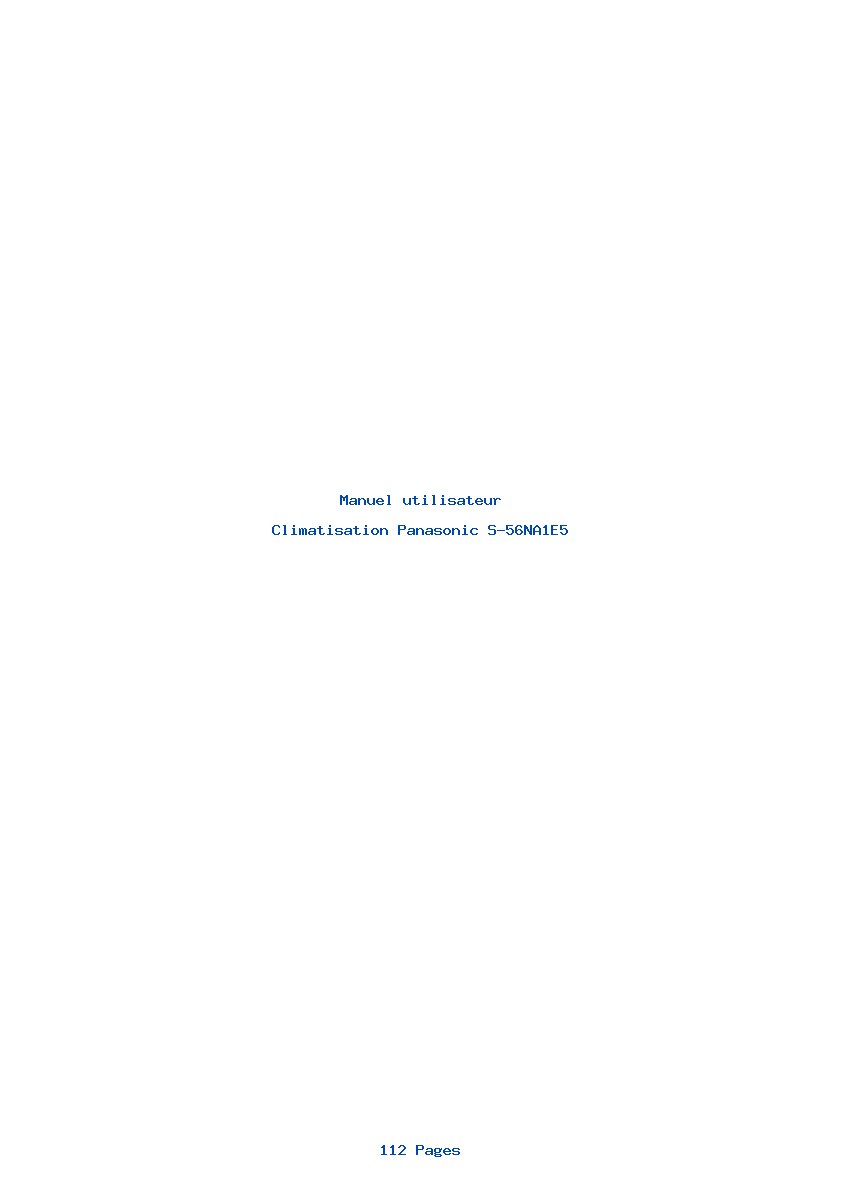Page 1 de la notice Manuel utilisateur Panasonic S-56NA1E5