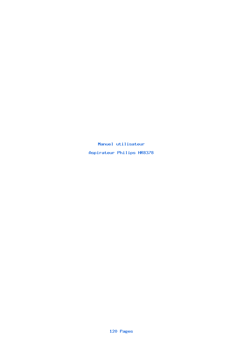 Page 1 de la notice Manuel utilisateur Philips HR8378