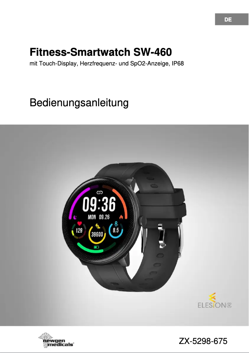 Page 1 de la notice Manuel utilisateur Newgen Medicals SW-460