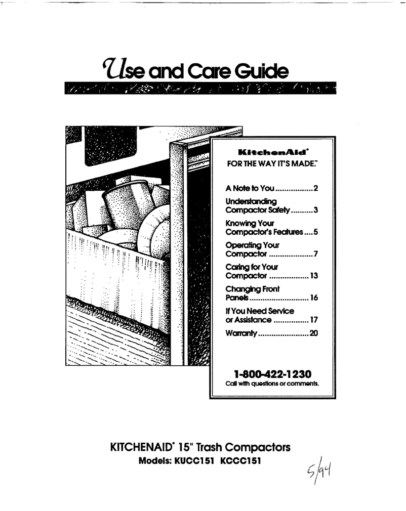 Page 1 de la notice Manuel utilisateur KitchenAid KCCC151