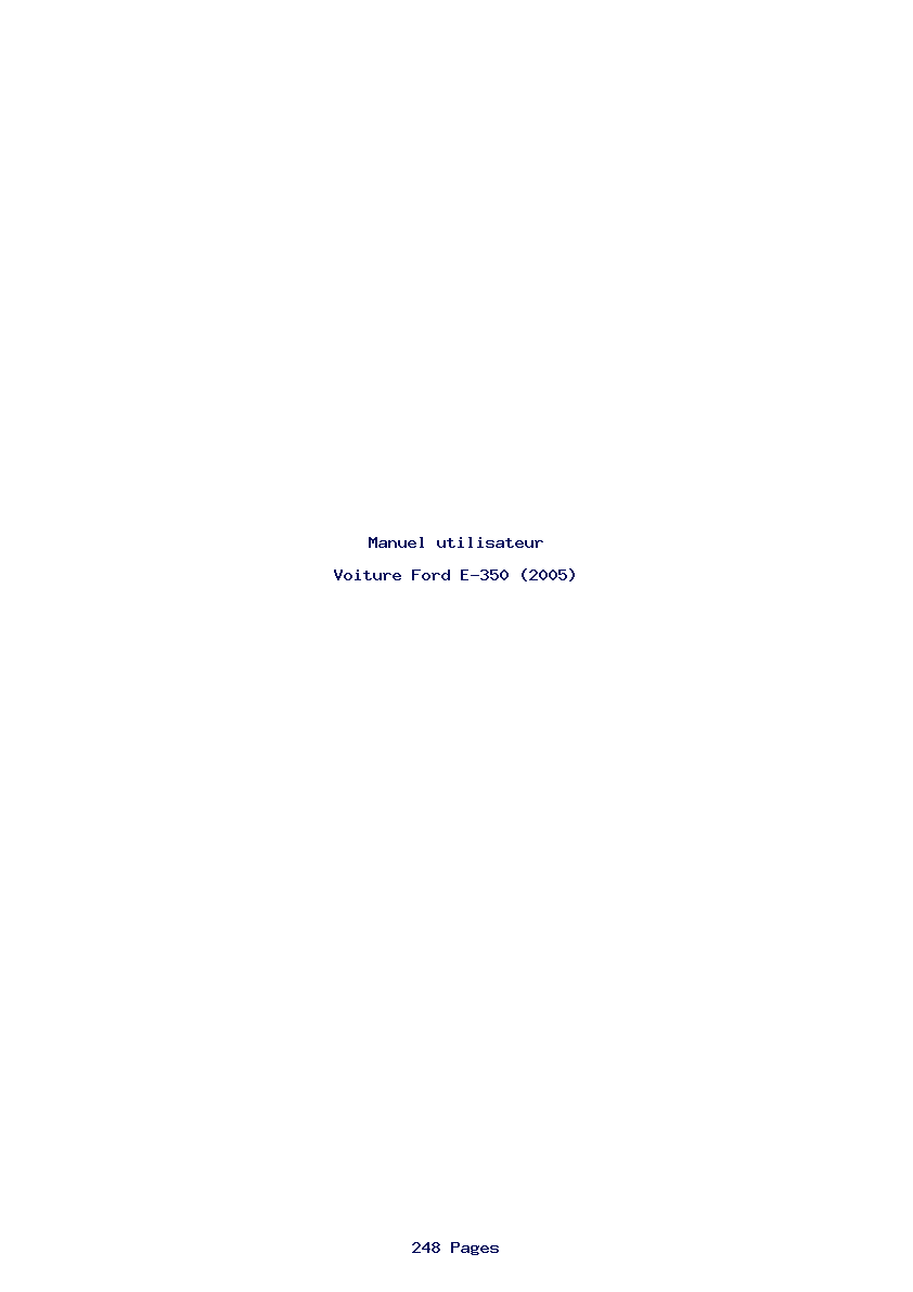 Page 1 de la notice Manuel utilisateur Ford E-350 (2005)