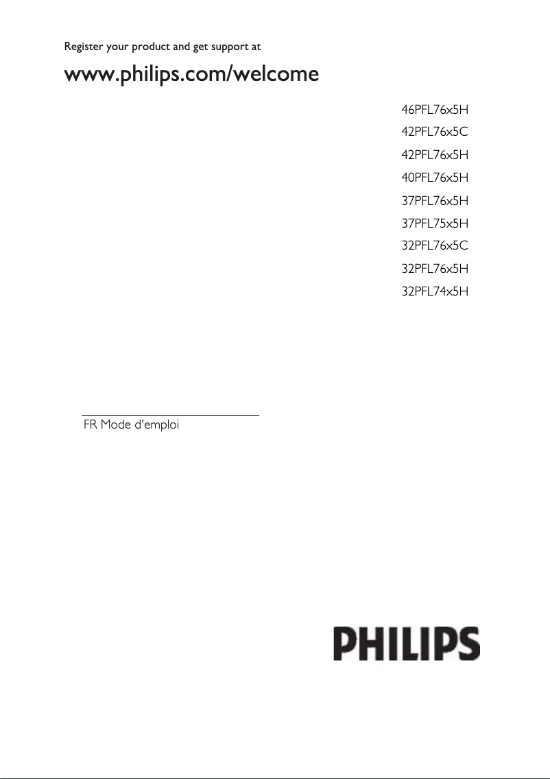 Page n°1 - Manuel utilisateur Philips 32PFL7605H