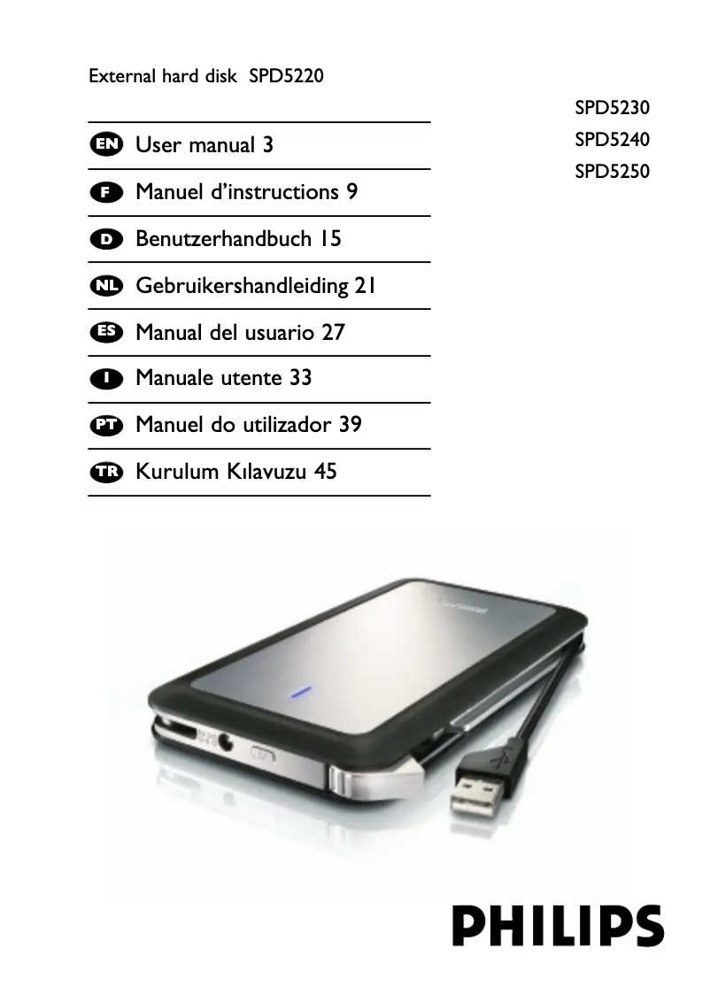 Page 1 de la notice Mode d'emploi Philips SPD5240CC