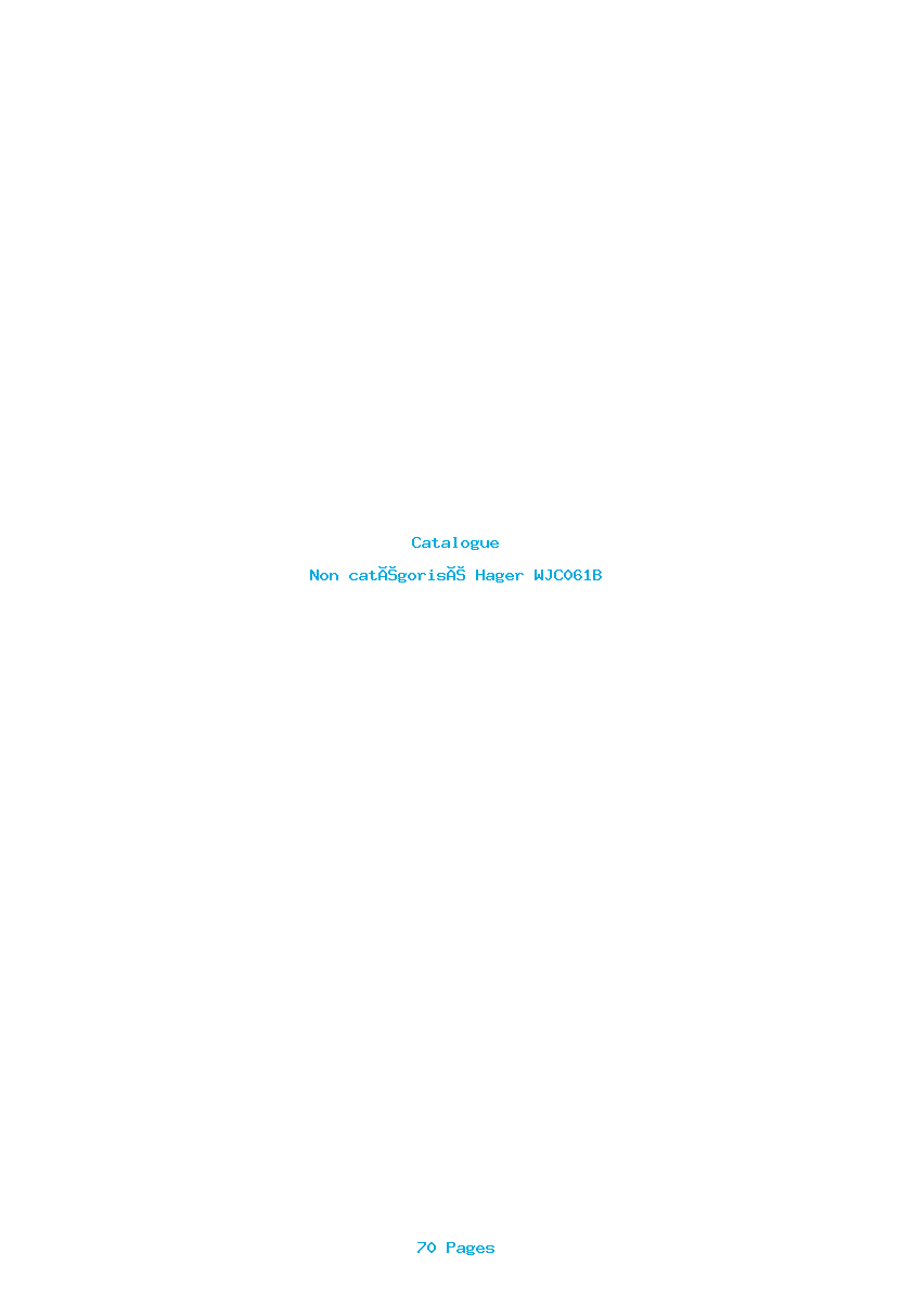 Page 1 de la notice Catalogue Hager WJC061B