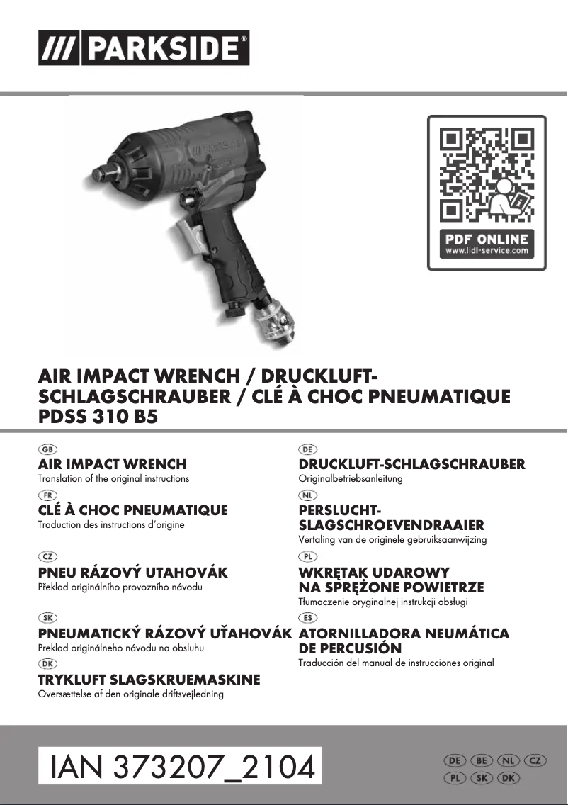 Page 1 de la notice Manuel utilisateur Parkside PDSS 310 B5