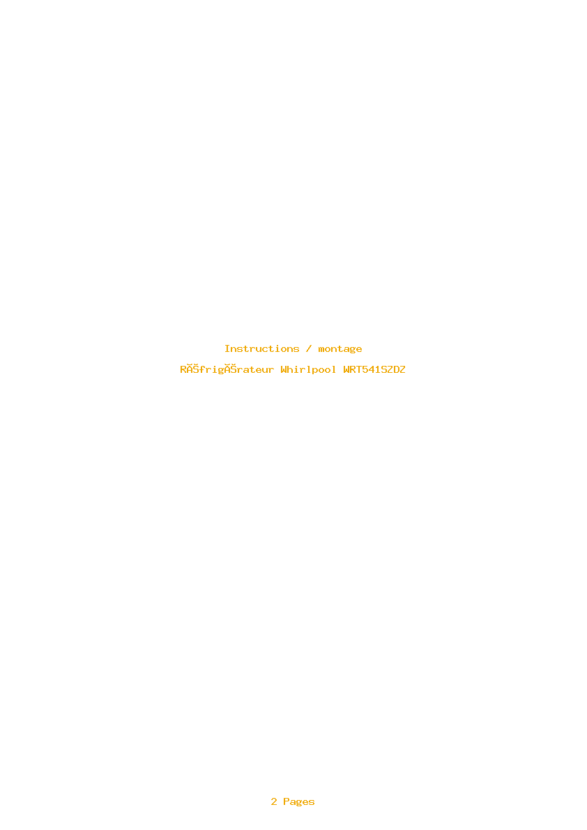 Image de la première page du manuel de l'appareil WRT541SZDZ