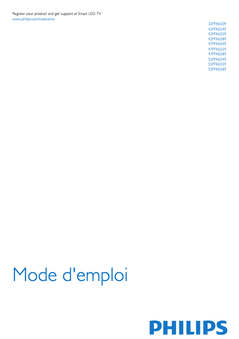 Image de la première page du manuel de l'appareil 42PFK6559