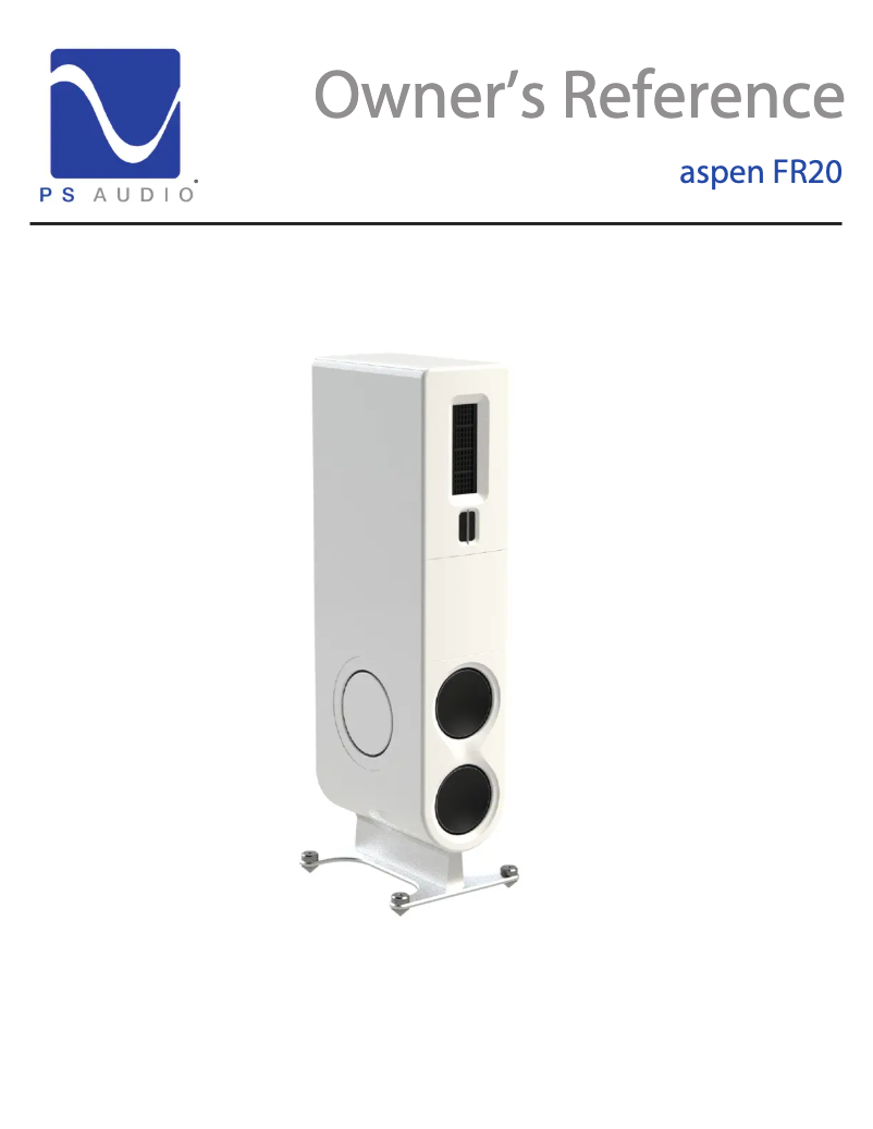 Page 1 de la notice Manuel utilisateur PS Audio Aspen FR20