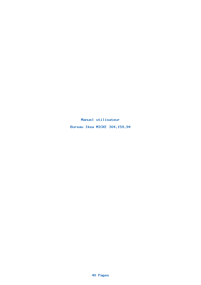 Page 1 de la notice Manuel utilisateur Ikea MICKE 304.159.94