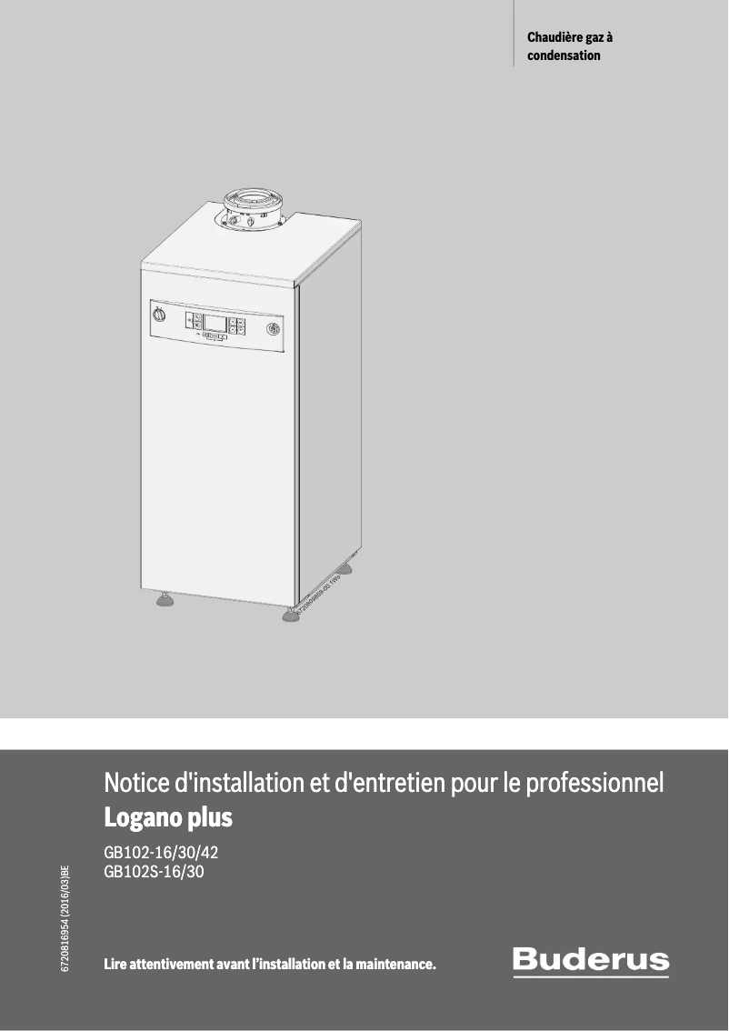 Page 1 de la notice Manuel utilisateur Buderus Logano plus GB102S 16-30