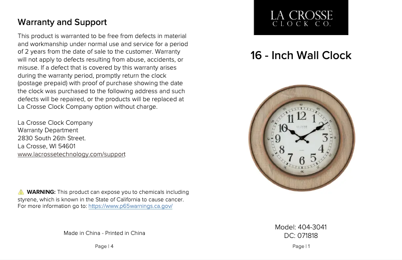 Página 1 del manual Manual de usuario La Crosse Technology 404-3041