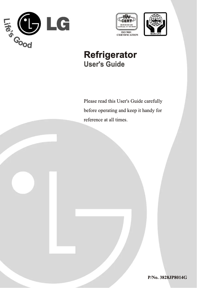 Page 1 of the manual User Manual LG GR-U191CL