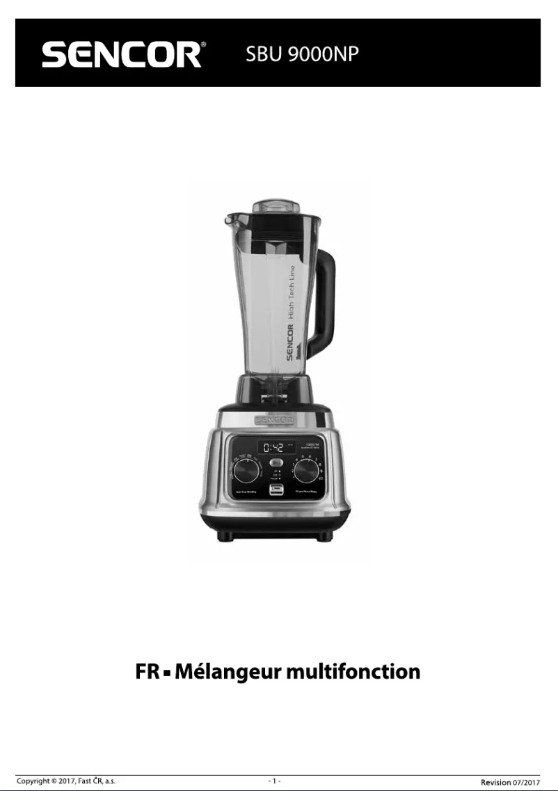 Page 1 de la notice Manuel utilisateur Sencor SBU 9000NP