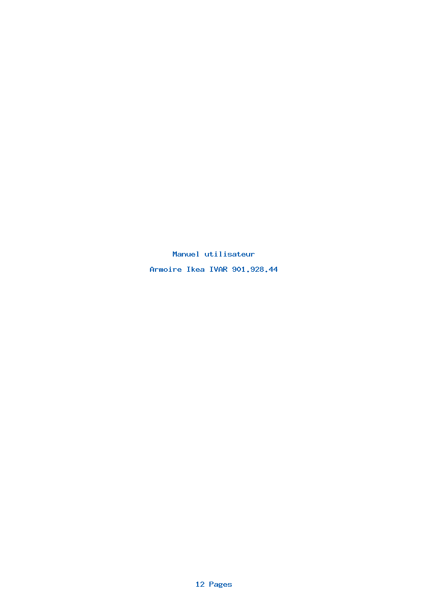 Page 1 de la notice Manuel utilisateur Ikea IVAR 901.928.44