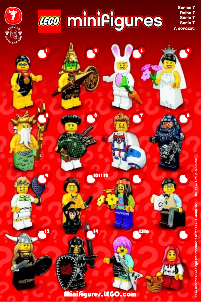 Page 1 de la notice Manuel utilisateur Lego ® Minifigures, Series 7