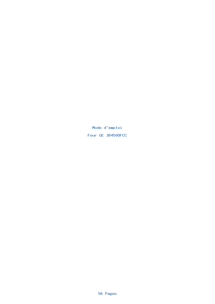 Page 1 de la notice Mode d'emploi GE JB450DFCC