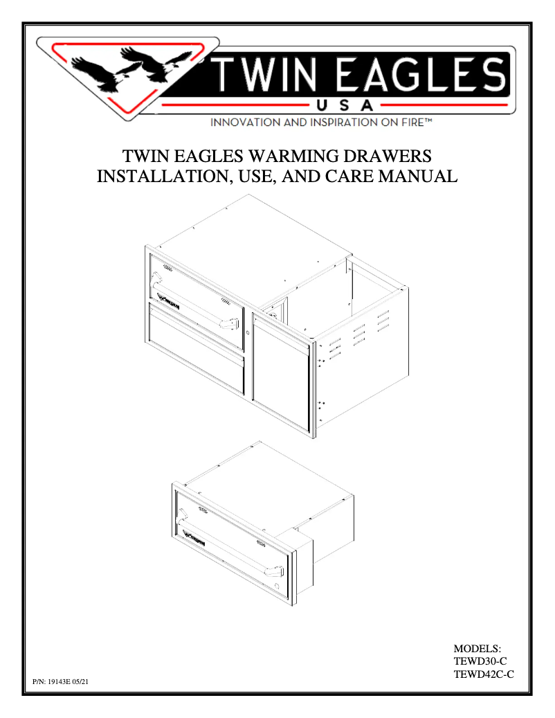 Page 1 de la notice Manuel utilisateur Twin Eagles TEWD42C-C