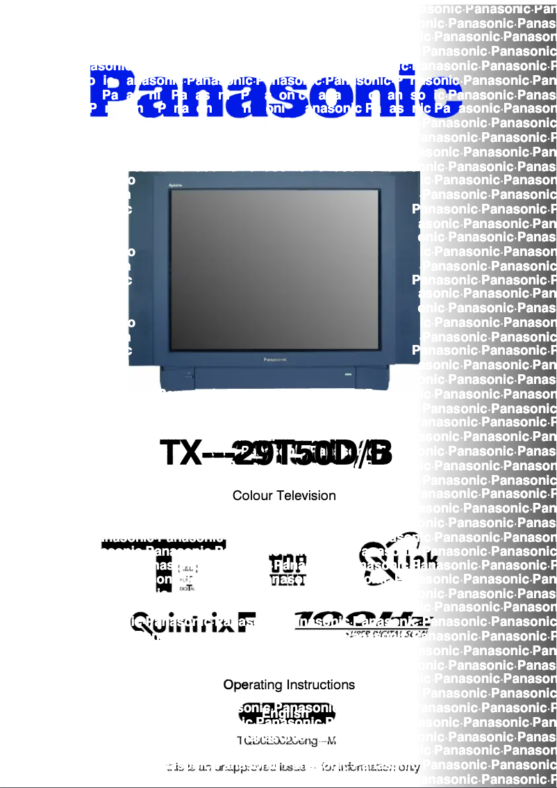 Page 1 de la notice Manuel utilisateur Panasonic TX-29T50DB