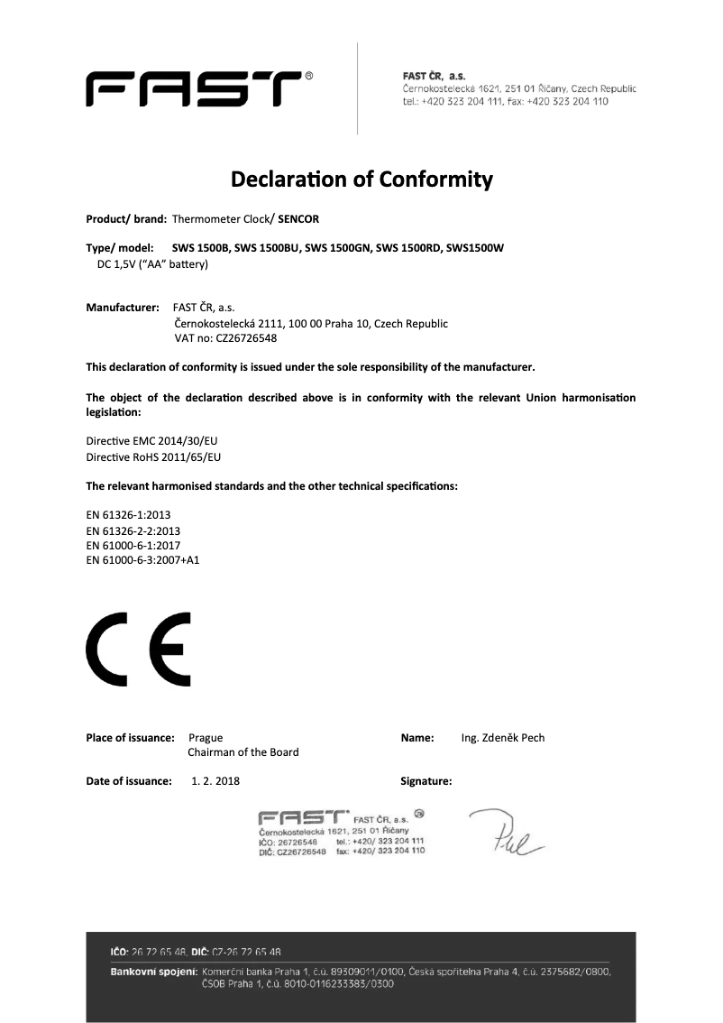 Page 1 de la notice Manuel utilisateur Sencor SWS 1500 RD