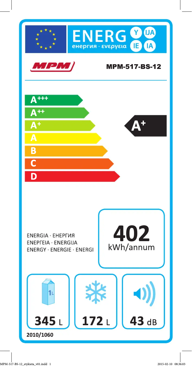 Page 1 de la notice Manuel utilisateur MPM MPM-517-BS-12