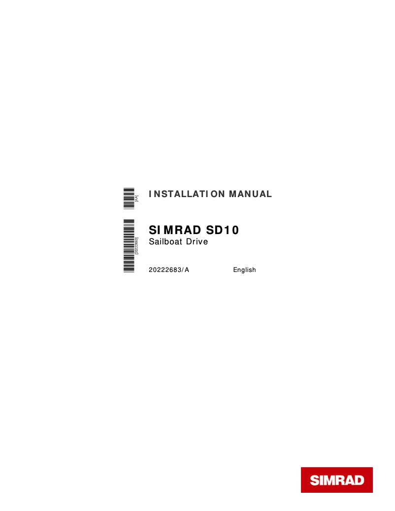 Page 1 de la notice Manuel utilisateur Simrad SD10