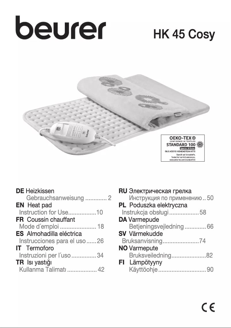 Page 1 de la notice Manuel d'utilisation et d'entretien Beurer HK 45