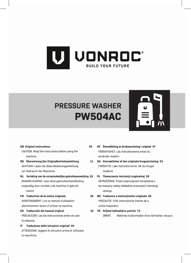 Page 1 of the manual User Manual Vonroc PW504AC